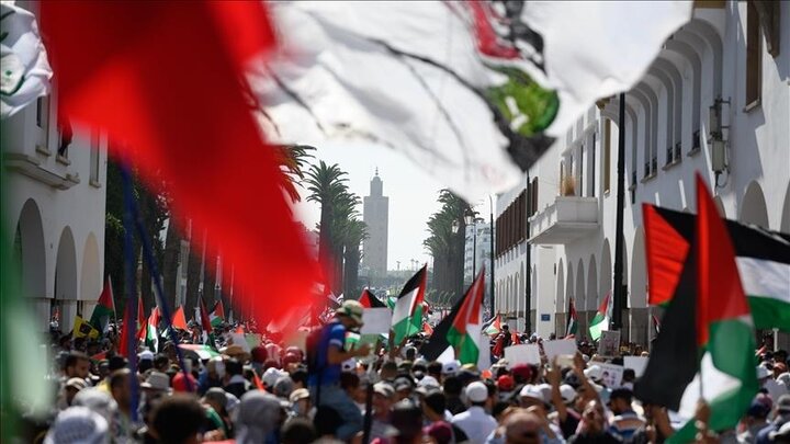 ۱۱۰ تظاهرات در ۵۸ شهر مغرب به مناسبت توافق آتش‌بس در غزه