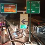واژگونی کامیونت حامل ۱۵۰۰ لیتر بنزین در بزرگراه یاسینی تهران