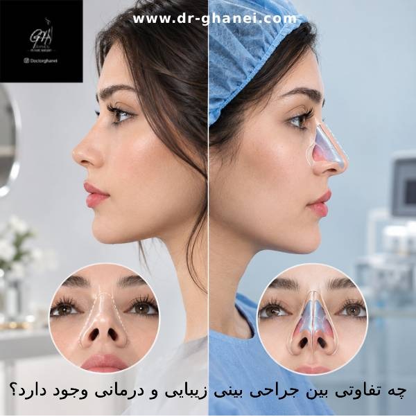 چه تفاوتی بین جراحی بینی زیبایی و درمانی وجود دارد؟