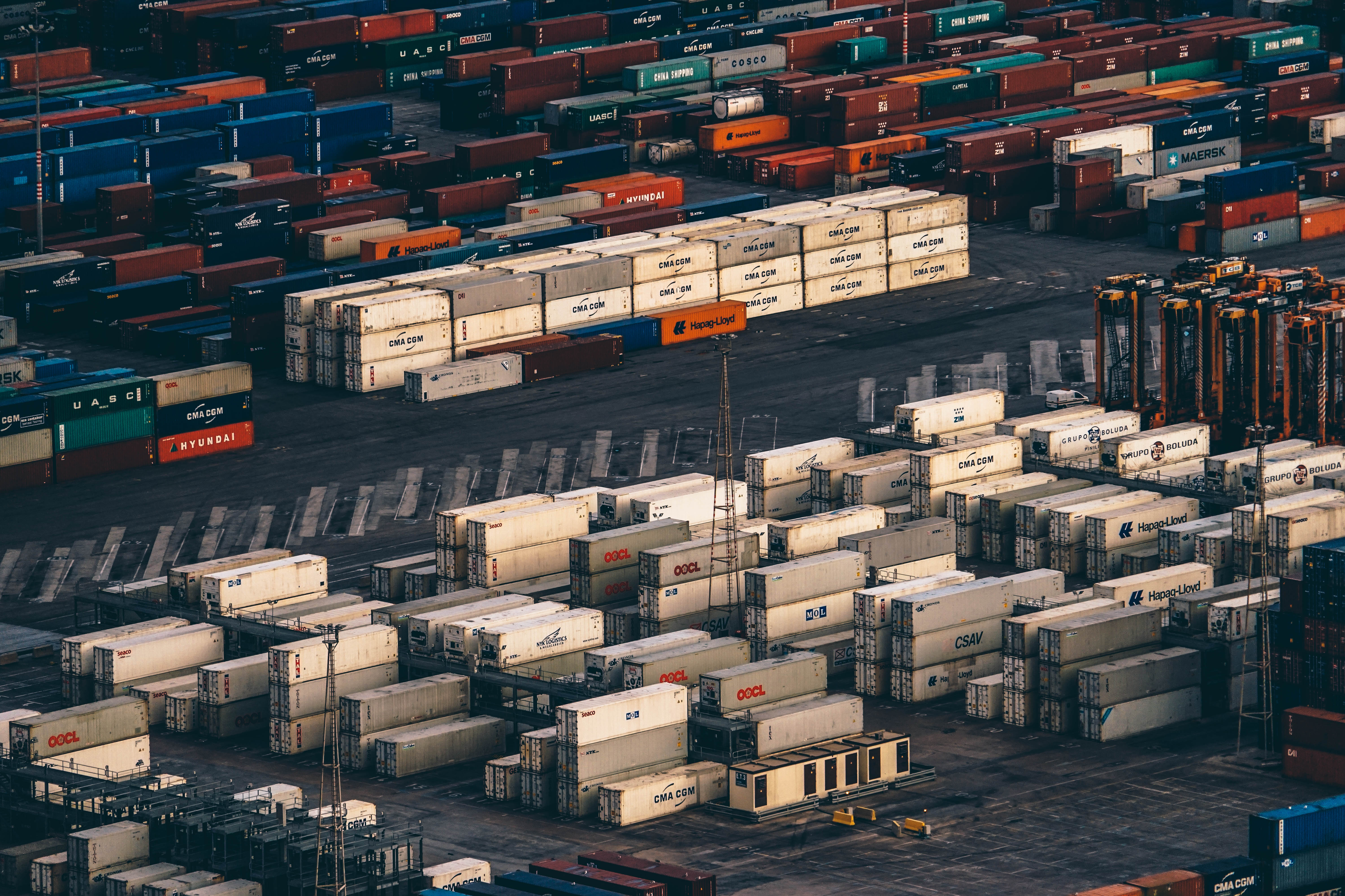 Shipping containers in a port Unsplash 1